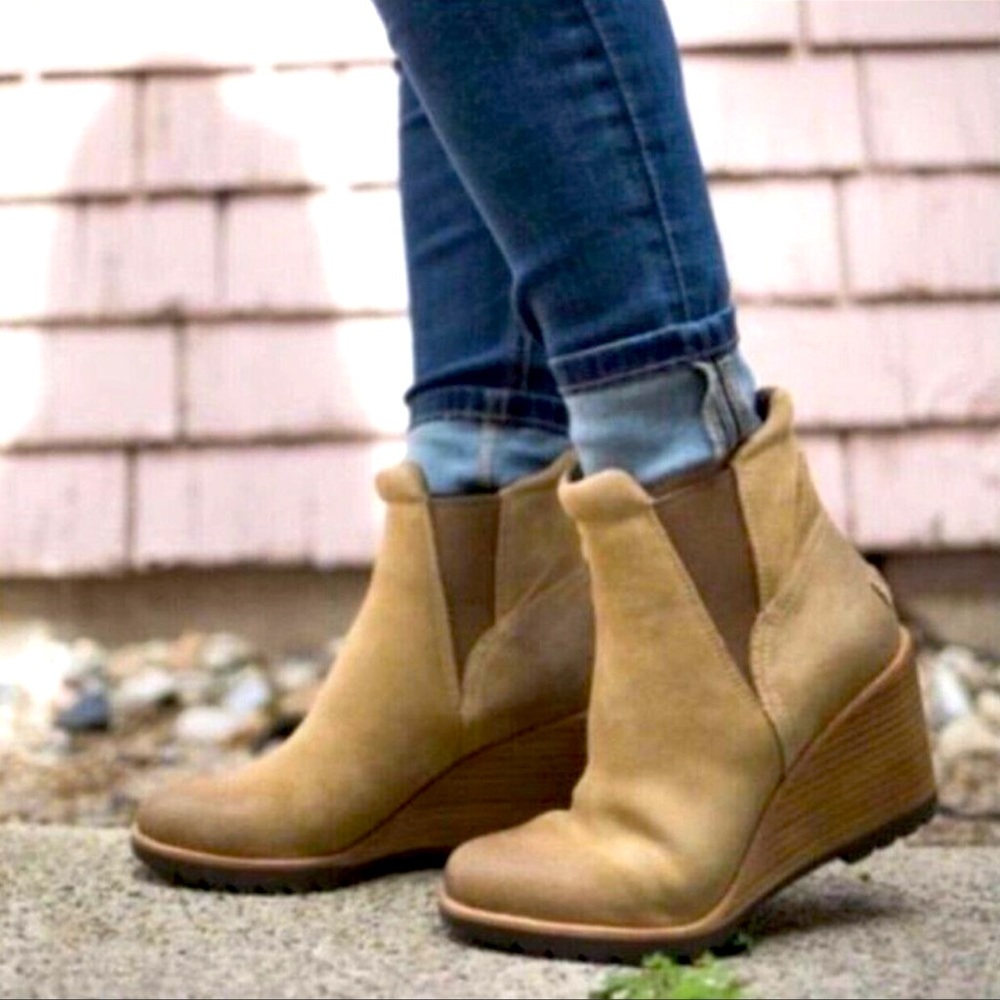 SOREL After Hours Suede Wedge Booties